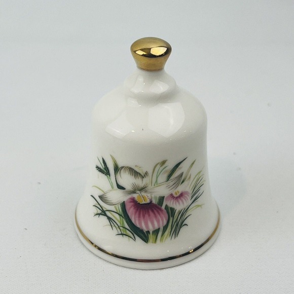 Danbury Mint Minnesota Showy Ladys Slipper Official State Flower Bell Collection - Picture 1 of 5